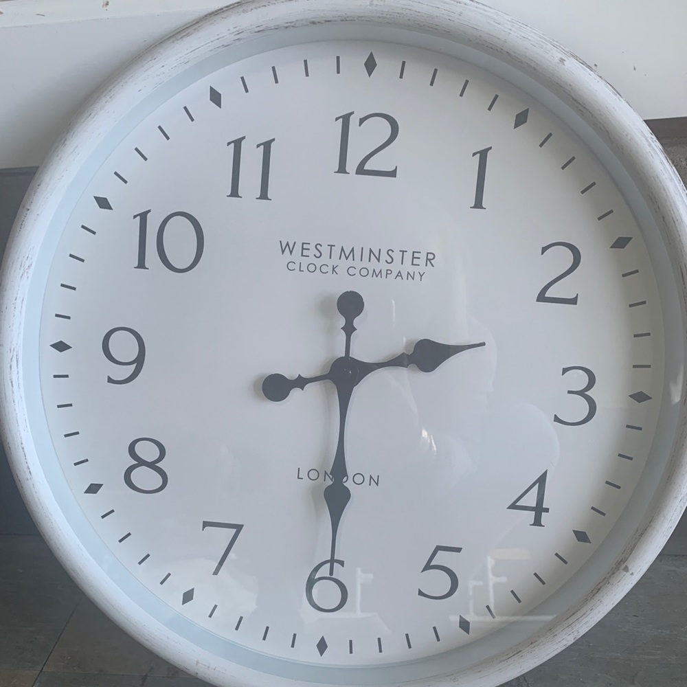 Large white wall clock